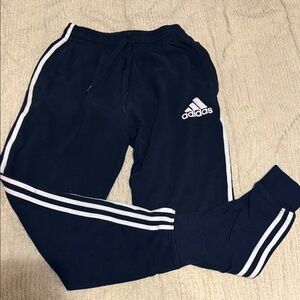 Adidas Dark Blue Joggers with White Stripes